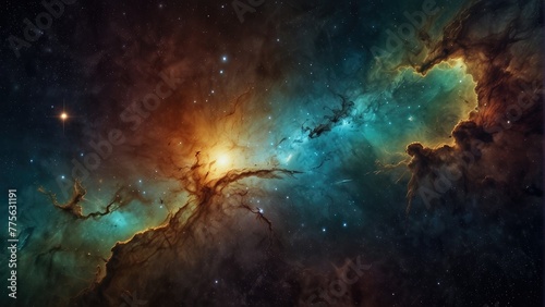 Interstellar Journey Galaxy Space Background Featuring Milky Way, Nebulae, and Constellations