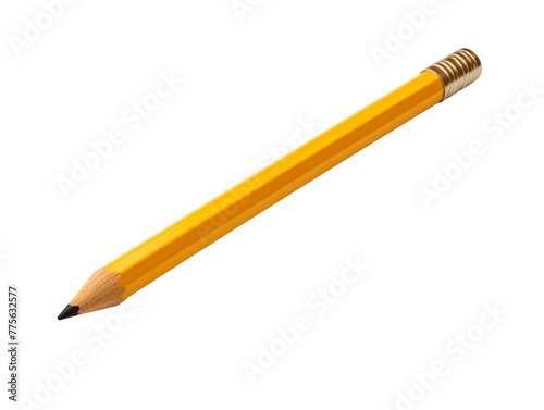 Yellow wood Pencil isolated on transparent background, PNG available