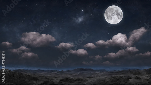 Full Moon Illuminating River and Sky © Chondan