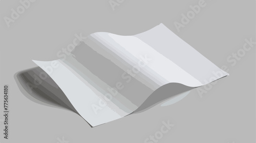 Bent empty paper sheet. A4 format paper with shadows