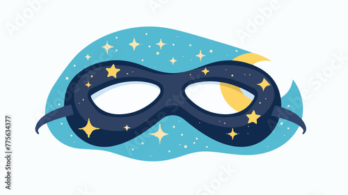 Night sleeping mask icon. Flat illustration of night