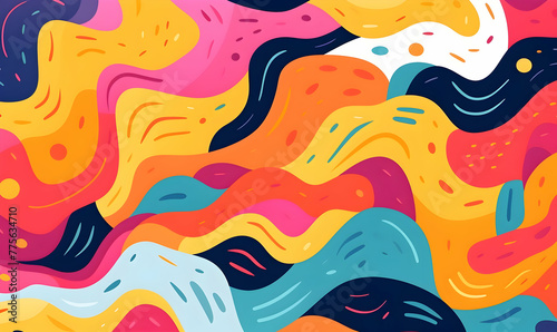 Hand drawn flat design abstract doodle background © Ilham