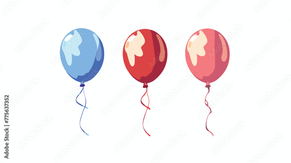 Celebratory balloons pumped helium with ribbon stock