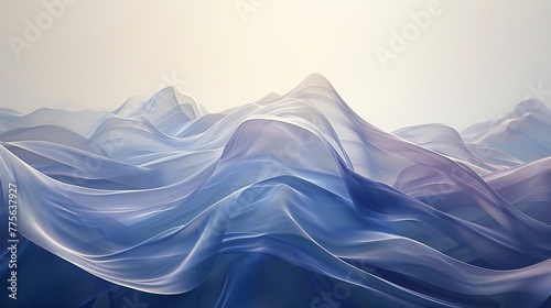 Serene Gradation: Layers of waves progress slowly, offering a serene and gradual transformation. photo