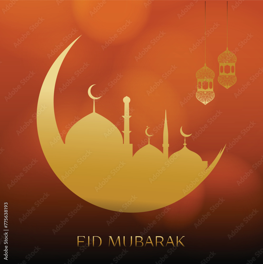 eid mubarak logo design vector template