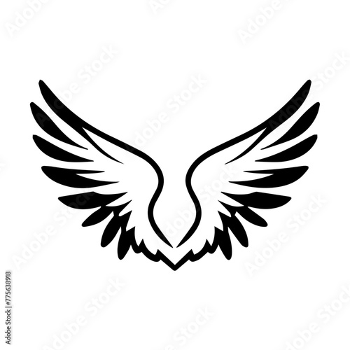 wings black Logo vector design illustration