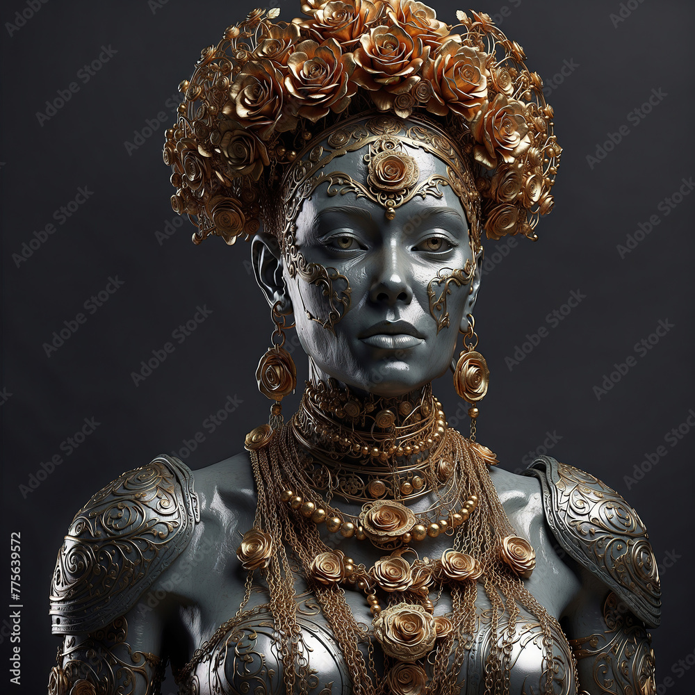 Fototapeta premium Ancient Portrait Vinly Movie Poster T-Shirt Cover Printable 3D Render