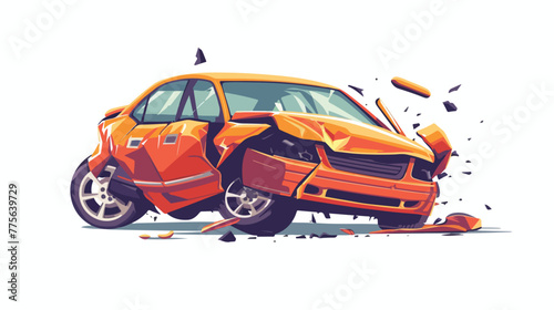 Car accident Flat vector isolated on white background