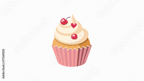 Cupcake flat vector isolated on white background