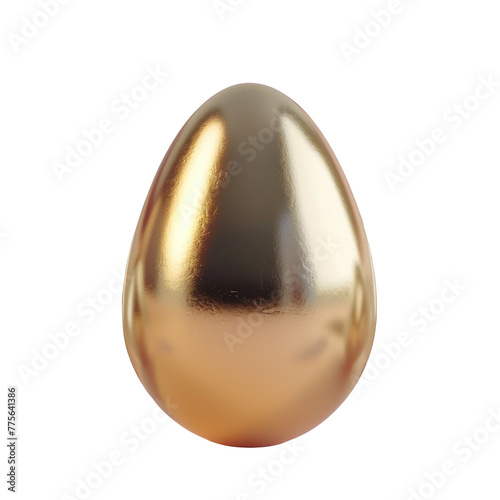 Shiny golden egg on Transparent Background