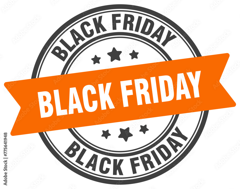 Fototapeta premium black friday stamp. black friday label on transparent background. round sign