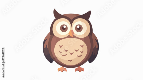 Cute owl. Forest character. Vector illustration isolated