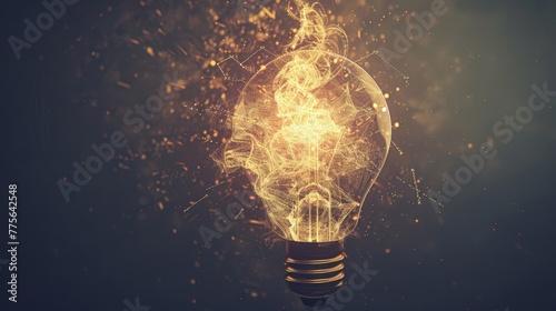 Glowing Idea: Conceptual Light Bulb with Brain Pattern, Great for Creativity and Innovation Themes