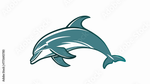 Dolphins logo design flat vector isolated on white background