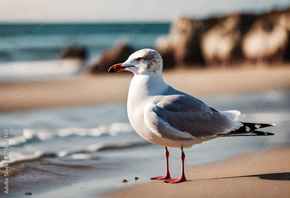 Fototapeta premium seagull on the pier