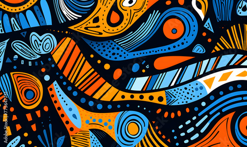 Vector hand drawn flat design abstract doodle photo