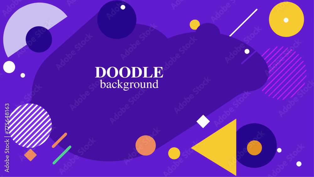 Abstract doodle background colorfull for your presentation, cover book or monitor