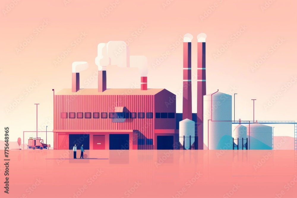 Obraz premium Factory two dimensional icon vector illustration