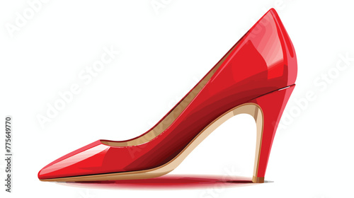Red stiletto flat vector isolated on white background