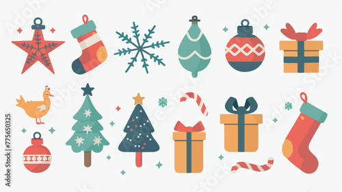 Christmas related icon image Flat vector 