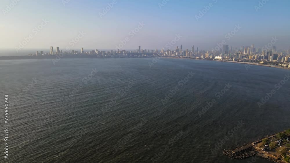 Aerial View of Mumbai's Iconic Queen's Necklace. skyline cityscape of Mumbai, India. Aerial View of Mumbai's Iconic Queen's Necklace. skyline cityscape of Mumbai, India.