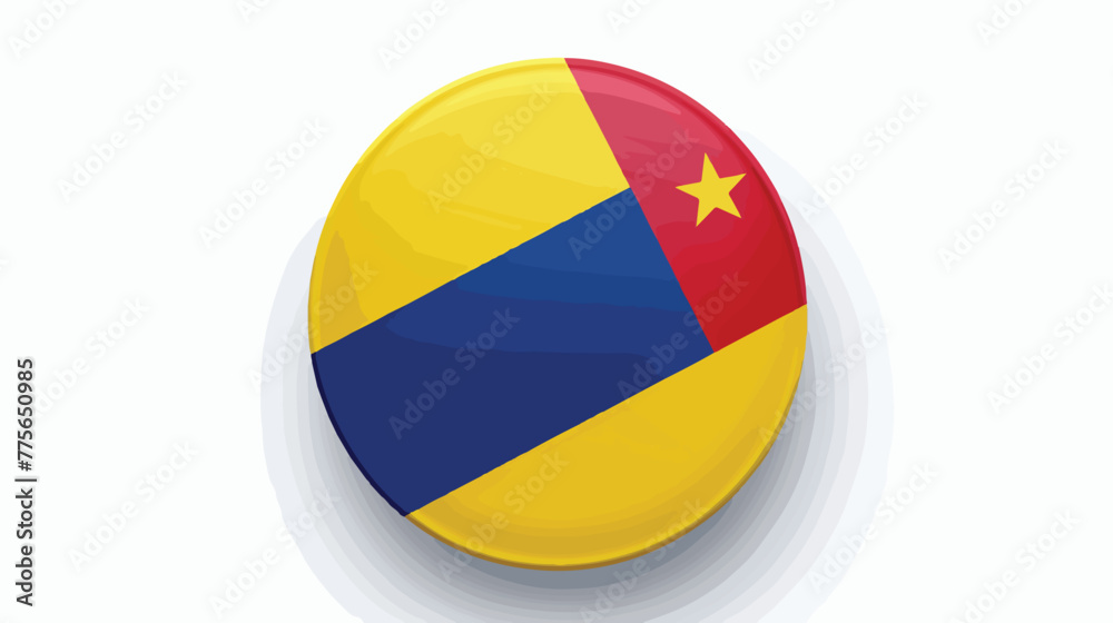 Romania flag in circle on white background flat vector