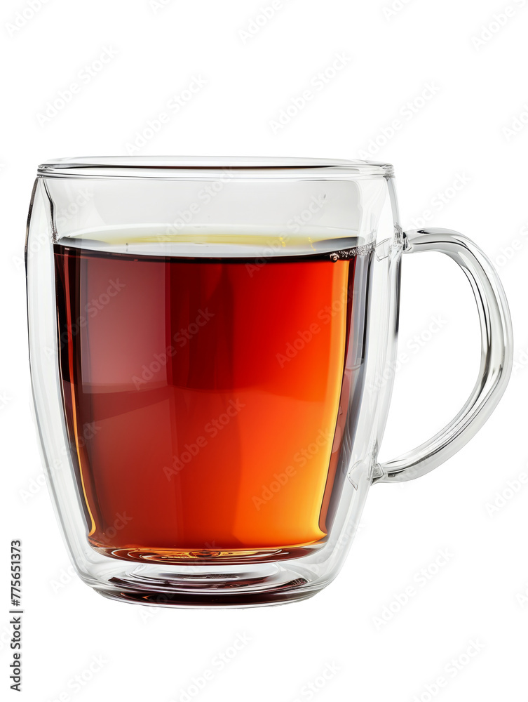 Glass cup of black tea isolated on transparent background. Glass cup of black tea isolated on transparent background.