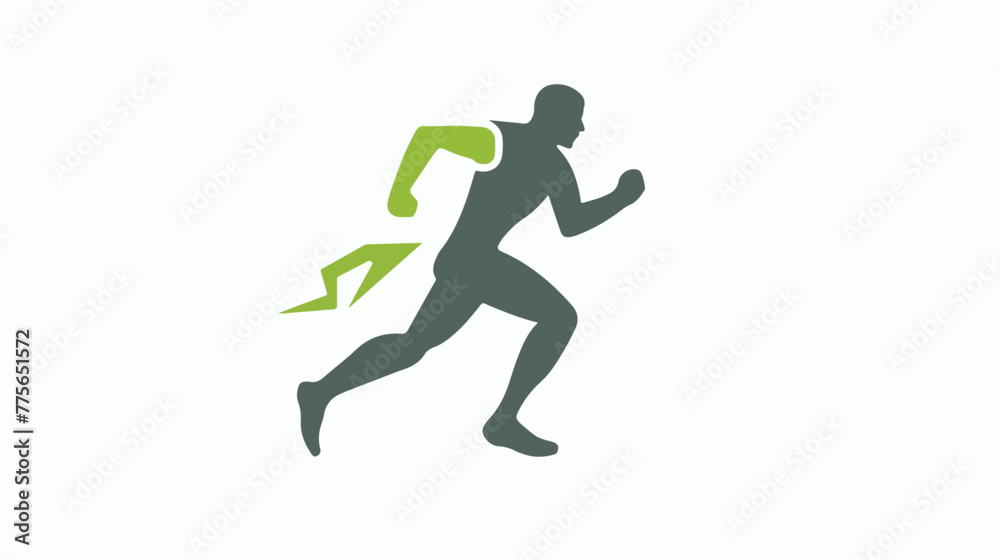 Running man vector icon. This rounded flat symbol
