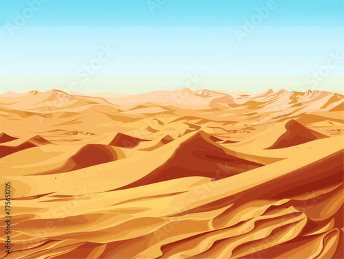 background, A vast desert landscape with sand dunes stretching to the horizon, in the style of animated illustrations, background, text-based
