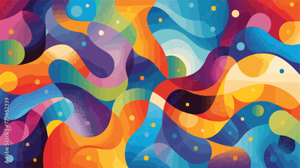 Colorful psychedelic background made of interweaving