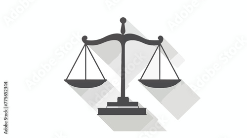 Scale flat design long shadow icon. Scales of justice