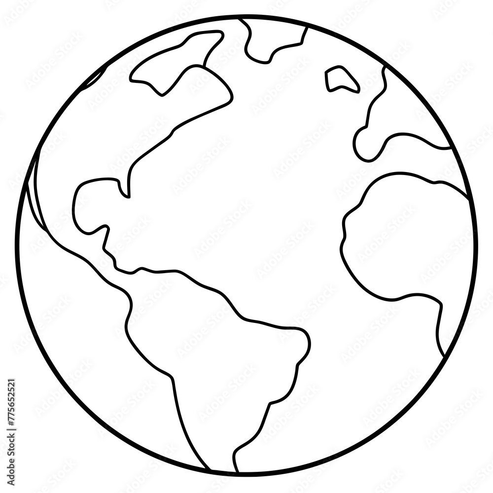 earth  line art one single continuous one line out line vector art  drawing  and tattoo design,vector silhouette illustration