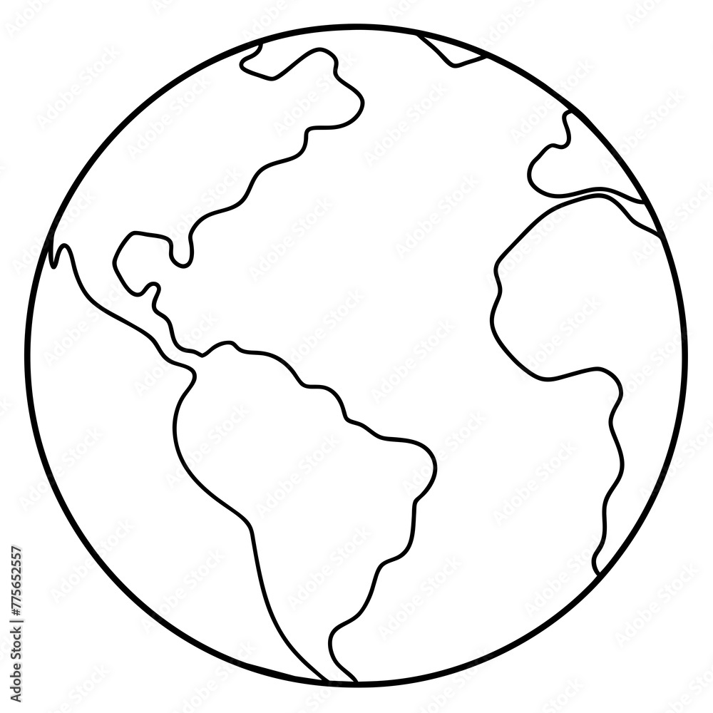 earth  line art one single continuous one line out line vector art  drawing  and tattoo design,vector silhouette illustration