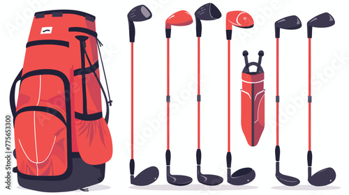 Golf sticks with a bag. Pantone Colors. Very clean vector