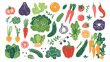 Hand drawn vector illustration - Fresh vegetables