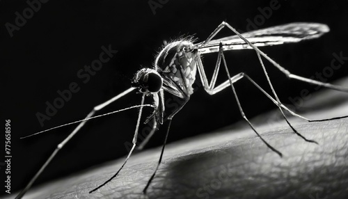 Wallpaper Closeup of a mosquito insect isolated on white background photo