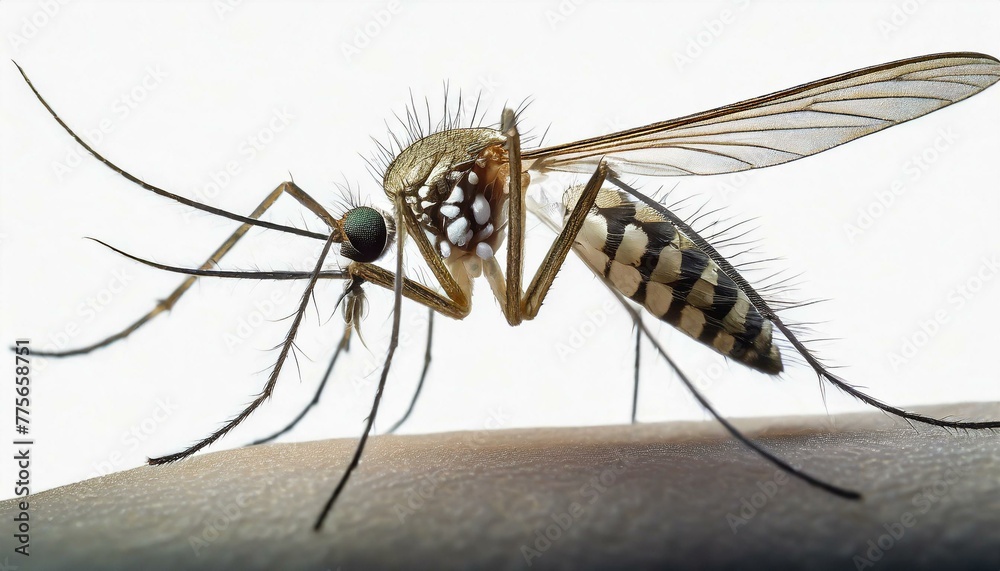 Wallpaper Closeup of a mosquito insect isolated on white background