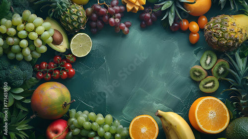 fruits and vegetables on the table , generative ai