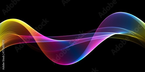 Abstract holographic iridescent neon colorful lines glowing background