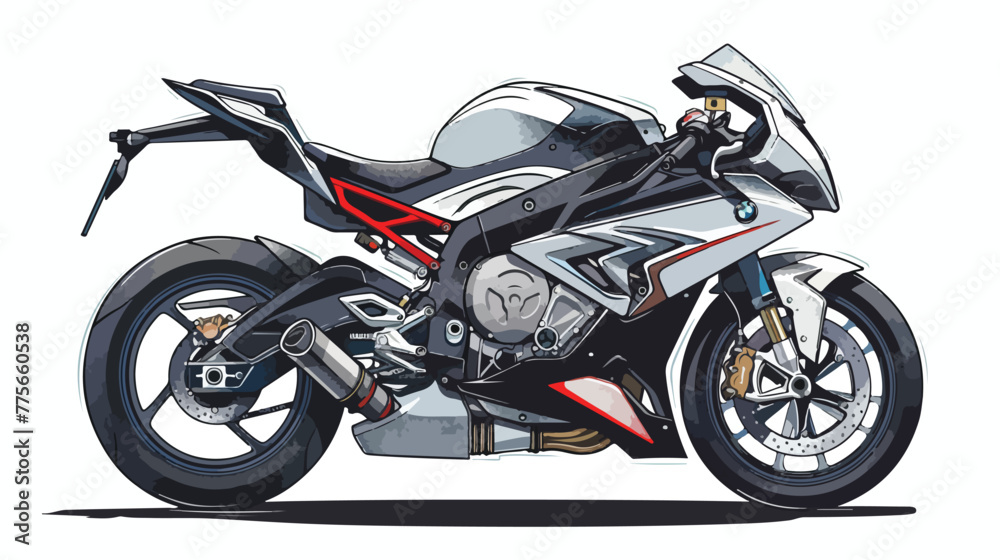Sketch of a sport motorcycle vector flat vector isolated