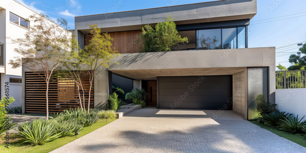 Fototapeta premium Modern single-story house facade