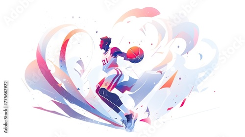 illustration of a basketball player on a white background © Sofiia Bakh
