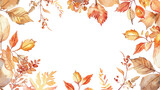 Stock Vector ID 466863467 Watercolor autumn frame. 