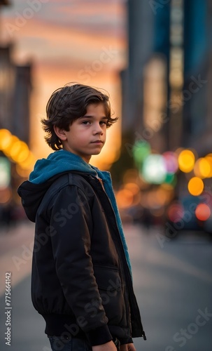 portrait of a 12 year old boy	
 photo