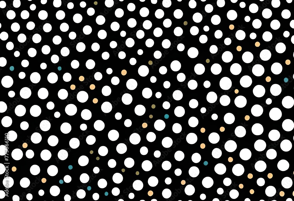 seamless pattern with dots, polka dot pattern with black background