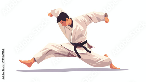 Judo sport action cartoon graphic vector flat vector