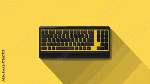 Keyboard design on yellow background flat design clean