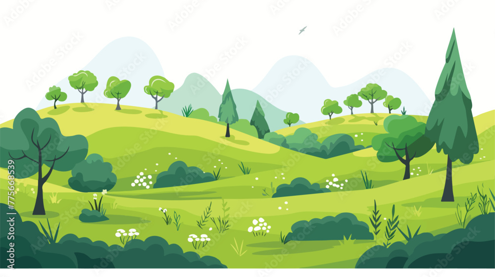 Landscape flat vector isolated on white background --