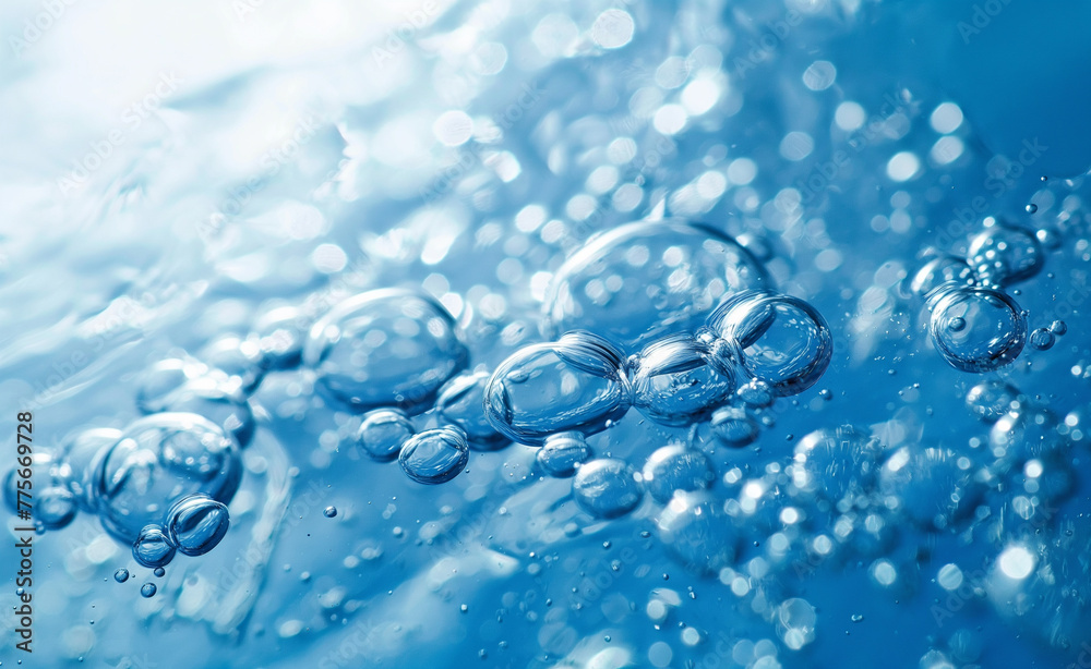 Oxygen Oasis: Close-Up of Enriched Blue Water Oxygen Oasis: Close-Up of Enriched Blue Water