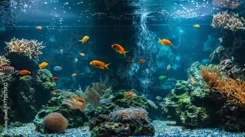 Diverse Species Fill Large Aquarium